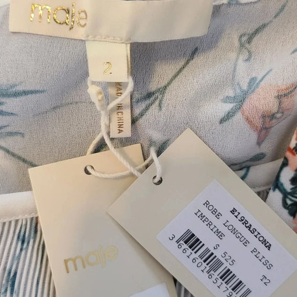 NWT Maje Rasiona Floral Long Sleeve Dress 2 - Picture 5 of 8